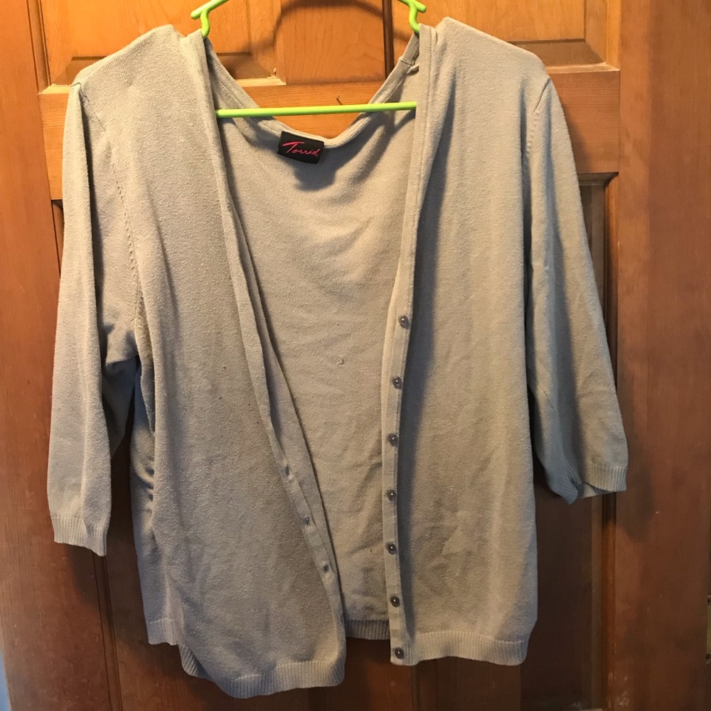Torrid gray 3/4 sleeve cardigan